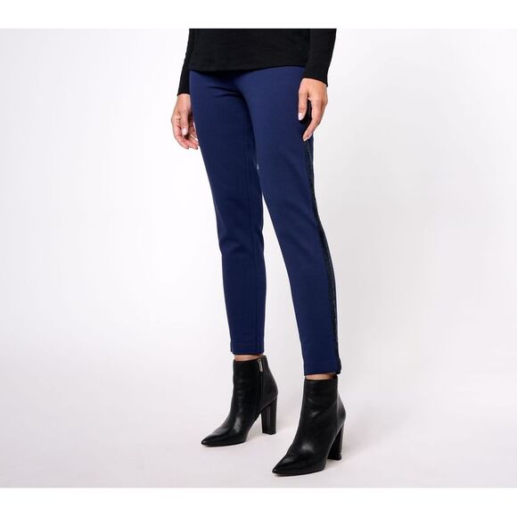 Joan Rivers Classics Collection Women's Pants Sz M Carpet Reg Blue A623963 - Picture 1 of 4